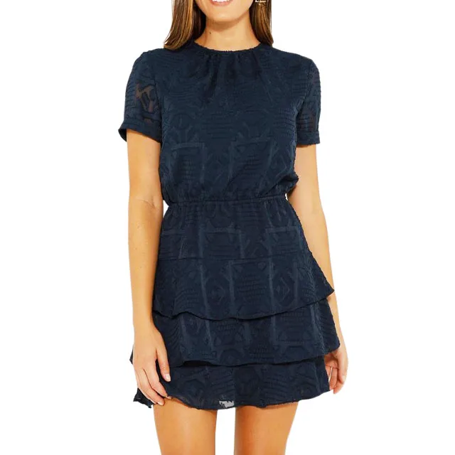 

Wholesale 2019 New Design Women Ruffle Dress with Elasticated Waist, Picture color
