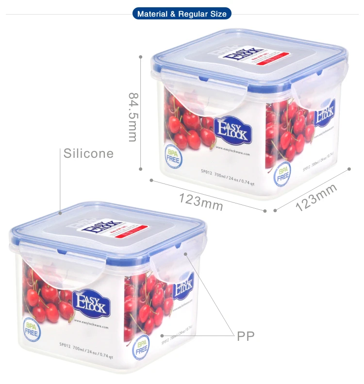 [700ml 23.7oz 2.8cup]airtight Small Plastic Food Warmer Container With