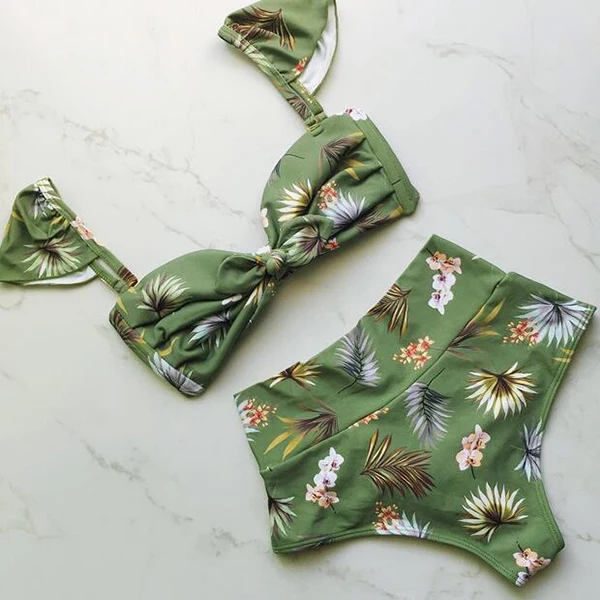 

YY1743 High quality green printed young girls bikini bra and panty swimwear micro bikini 2017, We can do other colors