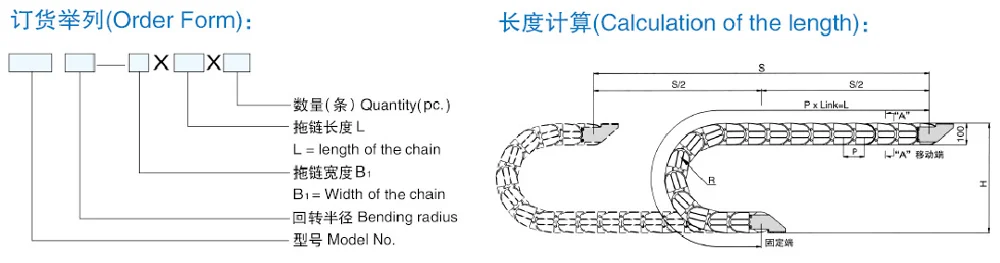 Total enclosed bridge type CNC plastic cable drag chain