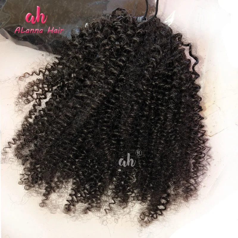 

3C Kinky Curly Ponytail Hair Extensions Grade 10A Virgin Hair 10"-40" Peruvian Human Hair Drawstring Ponytail In Stock