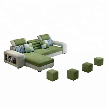 House And Hotel Living Room Furniture Fabric Modern L Shaped Red Corner Sofa Sectional Three Seate Set With Lounger Chair