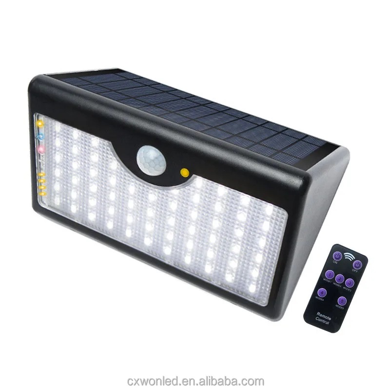 

Outdoor 60 LED 1300lm Solar Powered Motion Activated Light with Remote Control