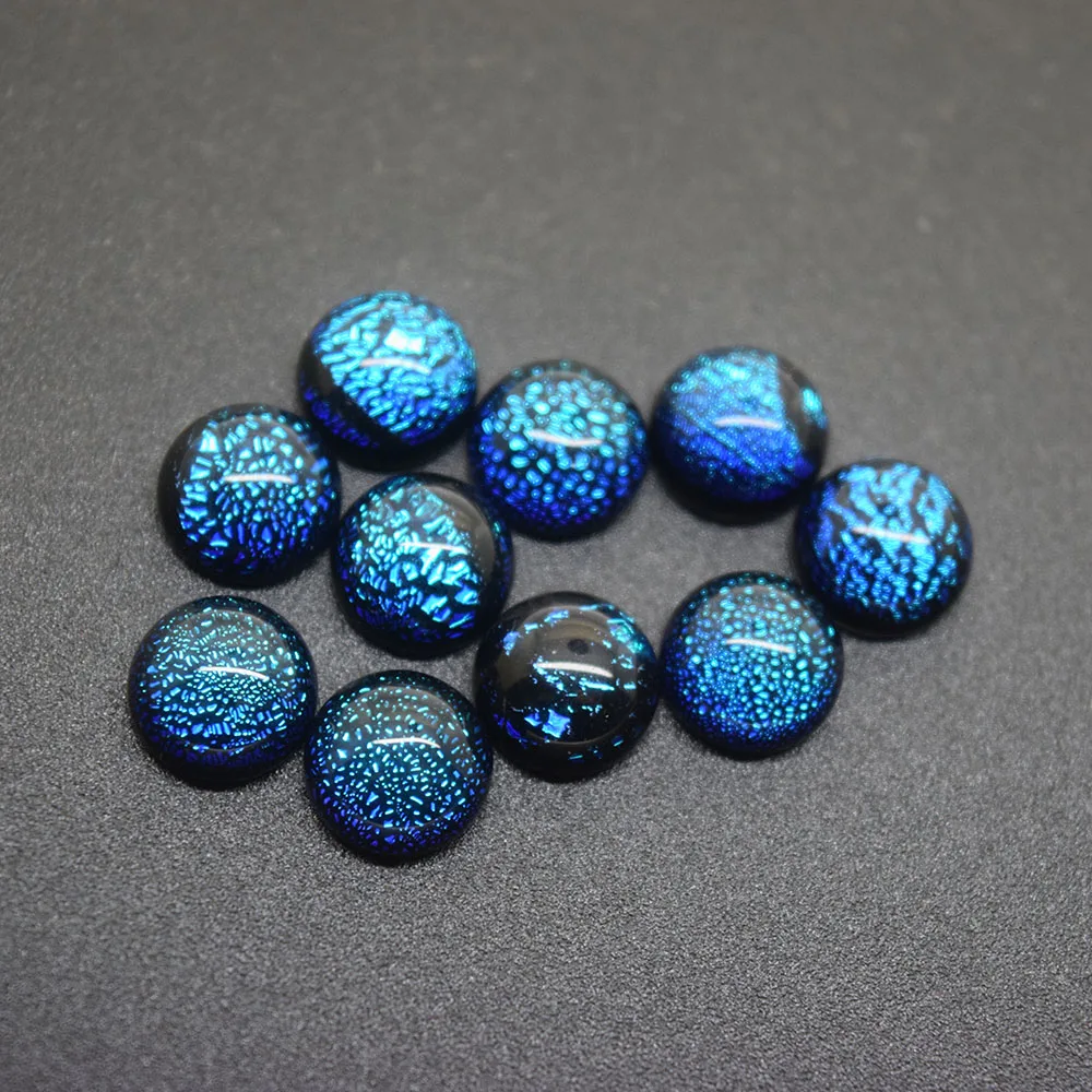 

New Product Round Cabochon Dichroic Glass Gems For Jewelry