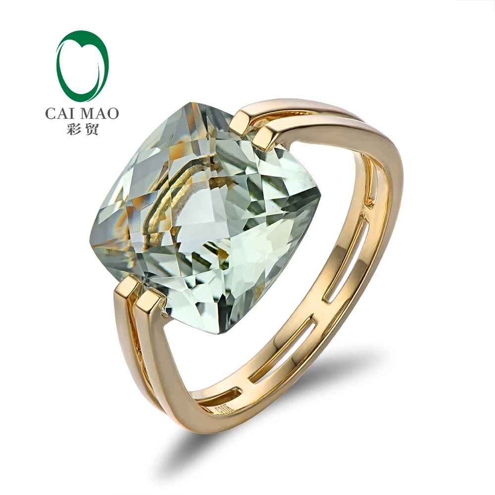 

Caimao Jewelry 6.6ct Natural Square Cushion Green Amethyst 14k Gold Ring Free Shipping, N/a