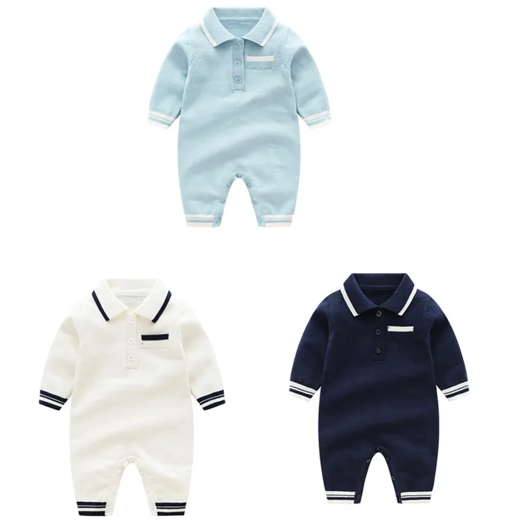 

Newborn Baby boys100% Cotton Spring & Autumn Romper Knitted One-piece clothes for toddler