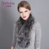 Wholesale hot selling fashion winter warm custom long 100% real fox fur collar scarf with women