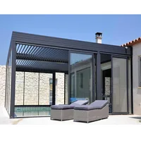 

Aluminum Motor Controlled Patio Roof Pergola With Side Screen