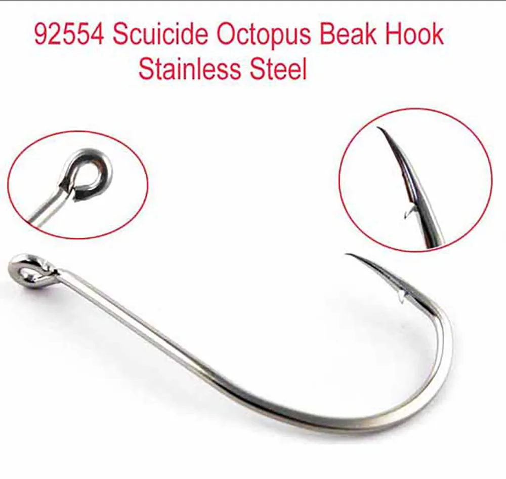 Wholesale Fishing Hooks Hook 92554 Stainless Steel Silver Octopus