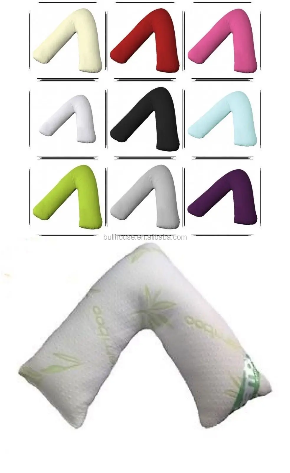 Bamboo Memory Foam V Shaped Pillow Neck Support Orthopedic Pregnancy