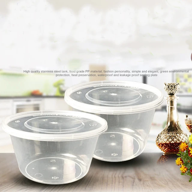 

300ml 450ml 500ml 10oz 14oz 16oz Transparent Round Disposable Take Away PP Plastic Food Container for Dessert Fast food Soup