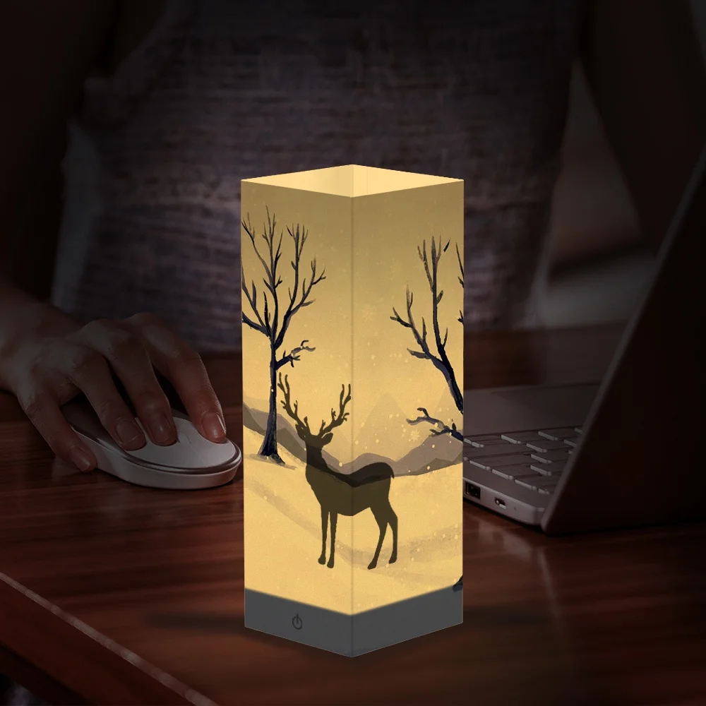 3d paper shadow lamp fancy home  light decoration accessories 3d desktop lighting