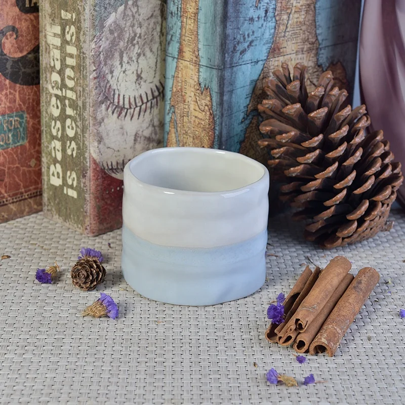 Unique glaze irregular ceramic tealight candle vessel candle containers home decorative use