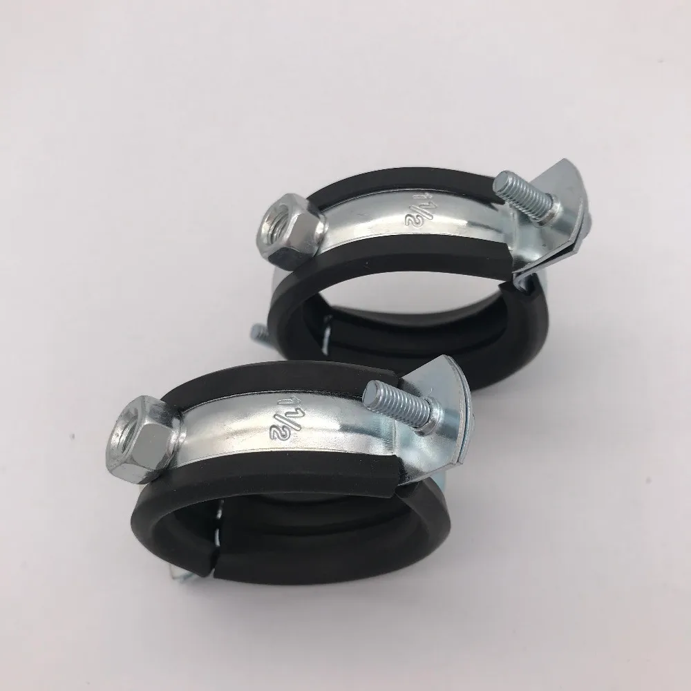 Galvanized Pipe Fence Clamps Welding Type Clamps M8 With Rubber Ductile