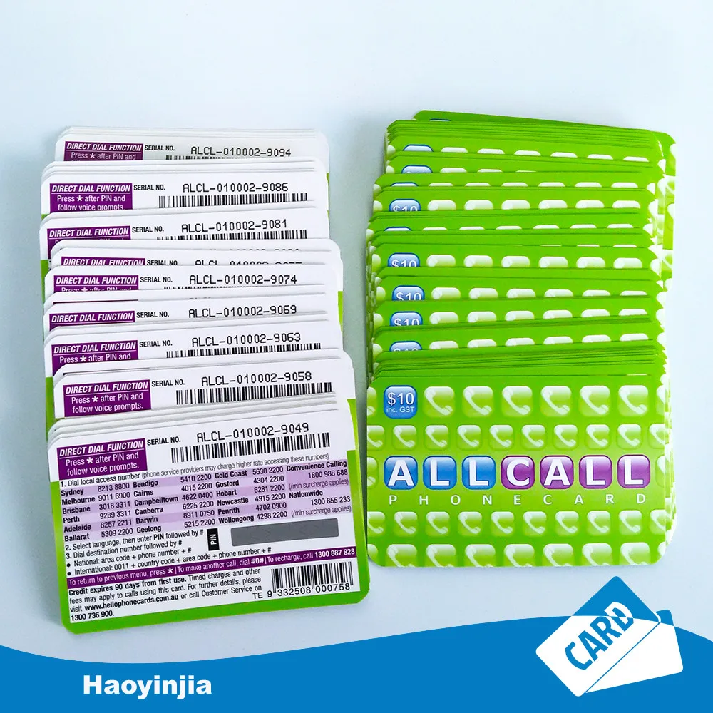 Offset Printing Prepaid Scratch Code Recharge Cards Calling Card Buy