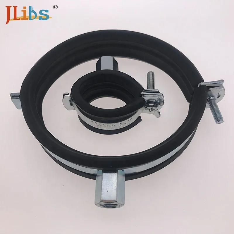 
Galvanized pipe clamp with rubber cushion and rubber pipe clamp clip 