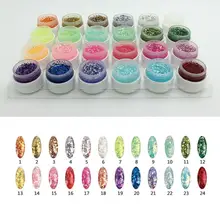 2016 hot sale 8ml Beautiful Glitter Powder Glue Nail Polish Soak Off UV Lamp Gel Long