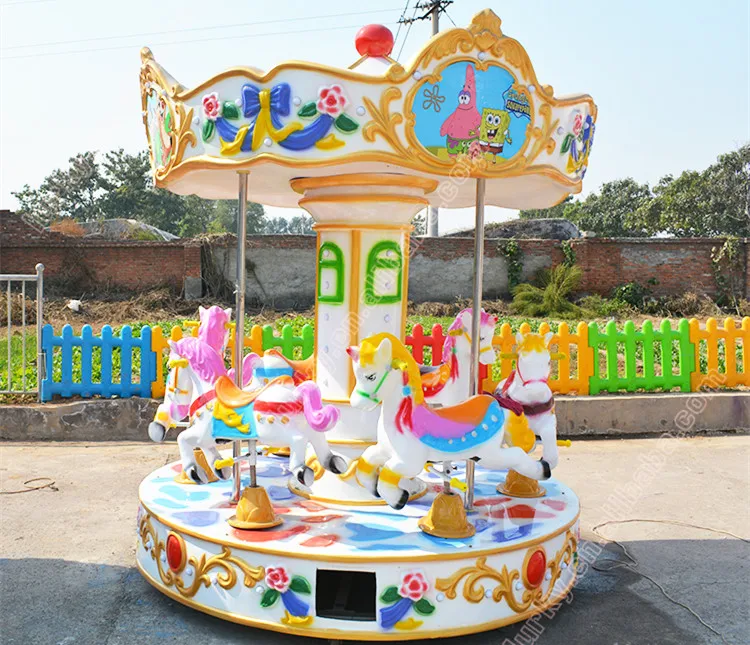 Mini Merry Go Round Rides For Amusement Park Rides / Kiddie Mini Merry ...