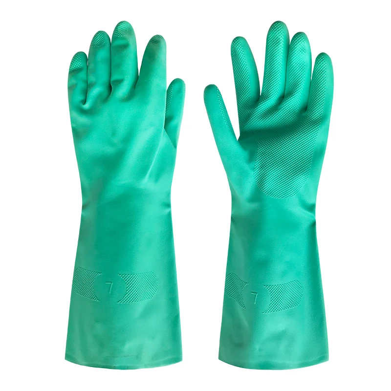 13" Green Flocked Lining Nitrile Gloves 15 Mil Diamond Buy 13inch 13 Inch 15mil Green Nitrile