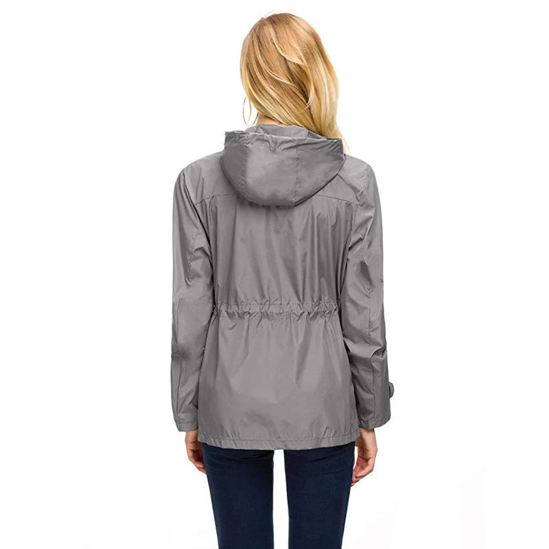 Amazon Hot Sell Pinghu FASHION 2019 Chinese Manufacturer OEM Custom Packable Rain Jacket Women Waterproof Lightweight Raincoat