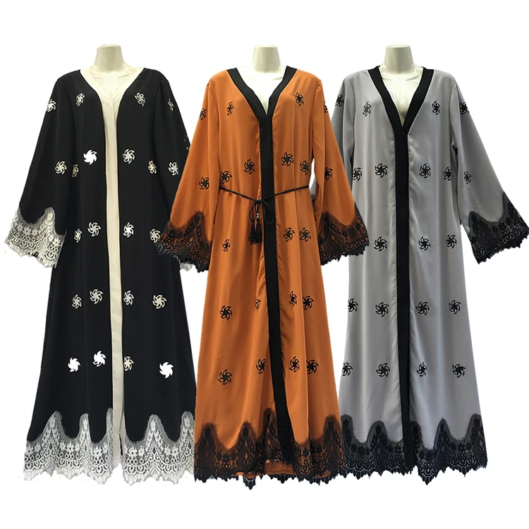 

2018 New Style Islamic Women Clothing Dubai Muslim Kimono Abaya, 3 colors