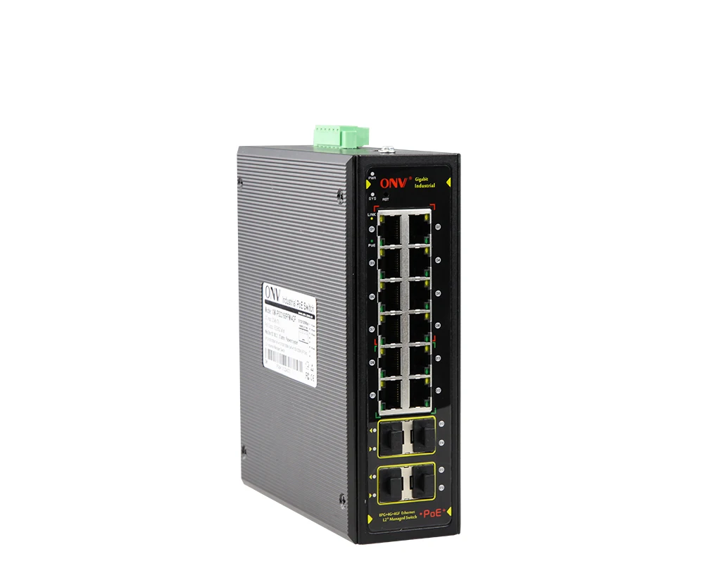 

16-Port Full Gigabit L2+ SFP fiber Managed Industrial PoE Switch for IP phone