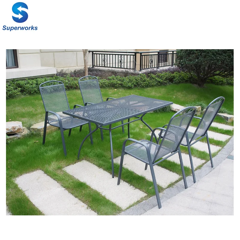 Outdoor/garden Metal Table And Chair Furniture - Buy Mesh ...