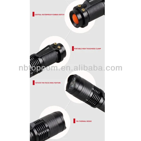 XRE Q5 Led Light Focus Zoom Tactical Small Led Flashlight