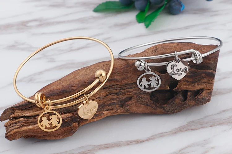 Wholesale custom logo name unisex jewelry stainless steel metal personalized gold plated initial charm bracelets