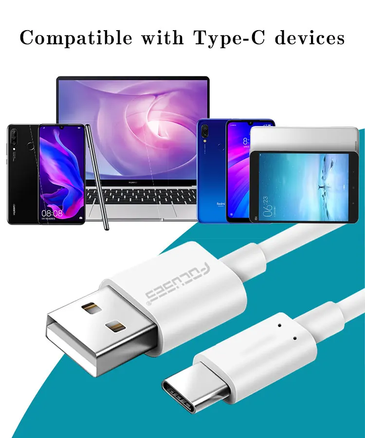 Focuses Stock 1m USB Data Cable Type c Round 5V/2.4A PVC 3FT USB Fast Charger Cable for Samsung - ANKUX.COM