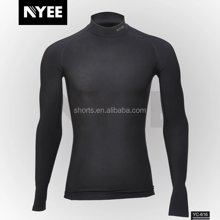 Trendy and Organic long sleeve mock neck compression shirt for All