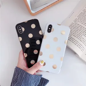 Premium Quality Polka Dot Pattern TPU Mobile Phone Case for iPhone X XS, Sample Available