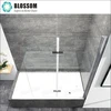 Clear tempered glass bath screen pivot hinges shower door
