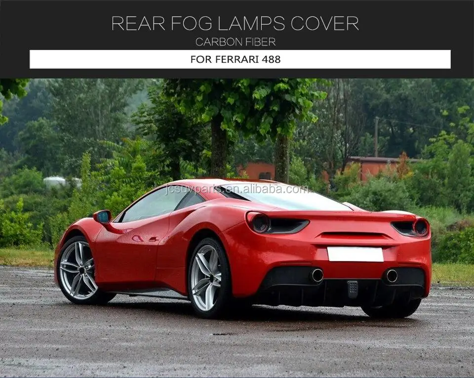 Rear Bumper Carbon Fiber Rear Tail Light Lamps Cover For Ferrari 488 Gtb Spider 2015 2017 Exterior Buy Carbon Tail Coverscarbon Fog Lamp
