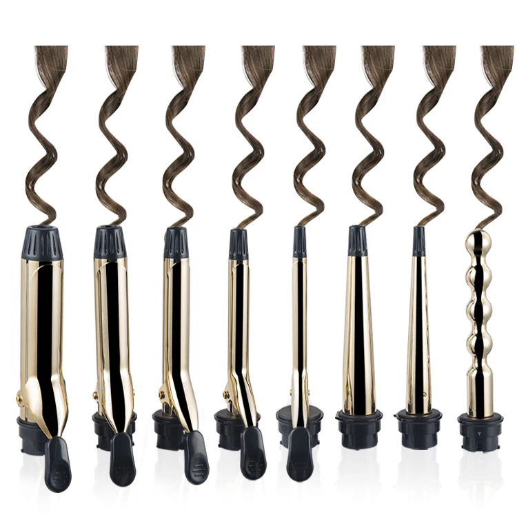 Professional Titanium Cylindrical Cone Hair Curling Wand With
