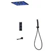400X400MM SUS304 Bathroom Shower Panel Ceiling Installation Led Smart Light Shower Overhead Shower Set