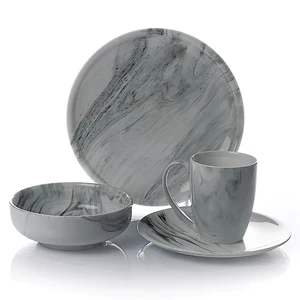 Image of Fine Porcelain Plate Dishes Party Tableware Blue and Black Japanese Dinnerware Set, Restaurant Dinnerware/