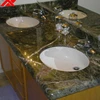 Rainforest green marble slab for one piece double bathroom sink and countertop