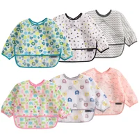 

Long sleeved waterproof baby apron bibs