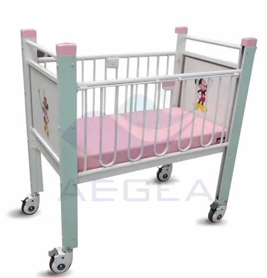 AG-CB004 movable powder coating steel adult children recovery sleep bed platform furniture medical pediatric hospital baby crib