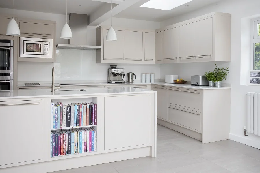 Custom Manufactory White Blue Kitchen Cabinet Design For Sale
