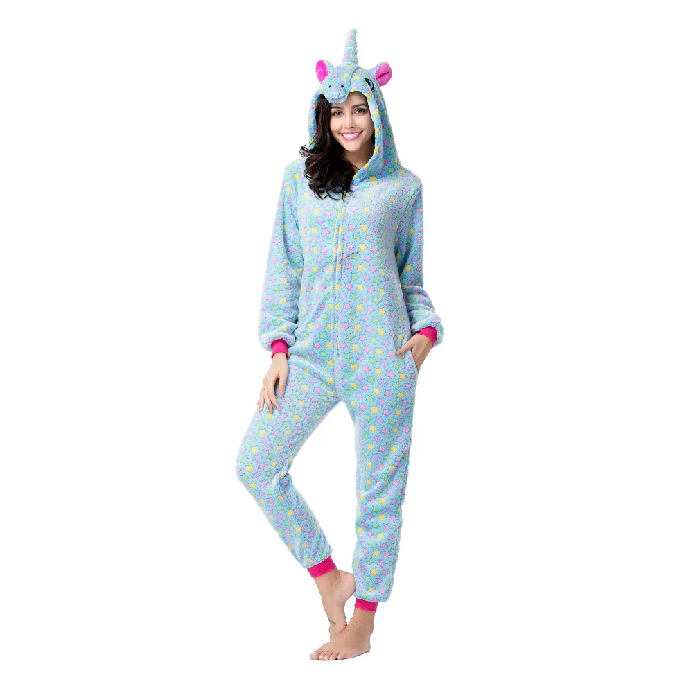 Wholesale Adult Women Pajamas Custom Uniocrn Onesie Pajamas Flannel ...