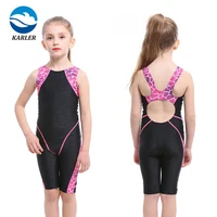

Patchwork Solid Color Wholesale Competition Racing Swimwear Swimsuit One Piece Kids Girls