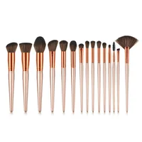

Private Label High Quality Premium Synthetic Your Logo Face Makeup Brushes Professional Cosmetic Brush Set 15 Pcs Rose Gold