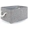 Small Storage Foldable Grey Basket Linen Storage Bins for Toy Storage