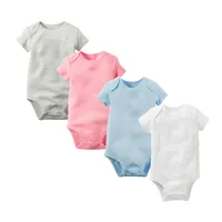 

Wholesale Custom newborn Oragnic Cotton Short Sleeve Style baby boy girl clothes blank Baby Romper