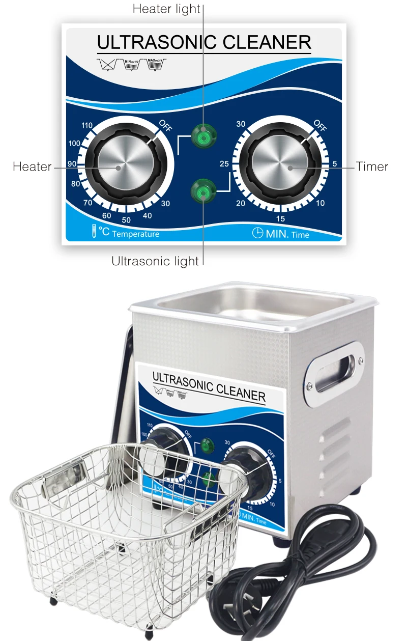 60w 2l Sonic Washer 40khz Ultrasonic Cleaner 110v 220v With Stainless