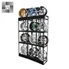 metal retail store display wall for decorations 3-cube stands Combination car rim display stand