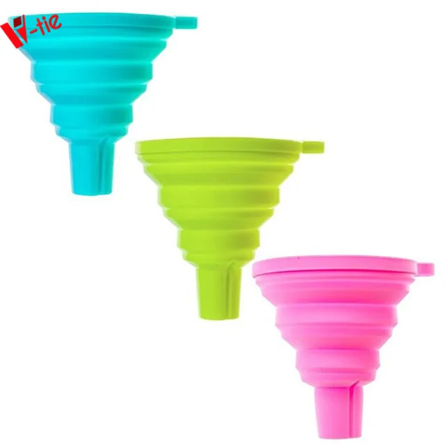 

Food-grade Multi-function Silicone Collapsible Foldable Kitchen Funnel for Water Bottle Liquid