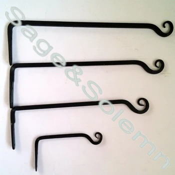 10inch Metal Hanging Bracket Hook Straight Black Bracket Hanger